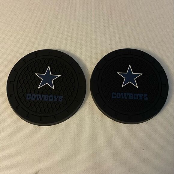 NFL Dallas Cowboys Car Cup Holder Coasters with logo set of 2 NWT - Picture 1 of 4